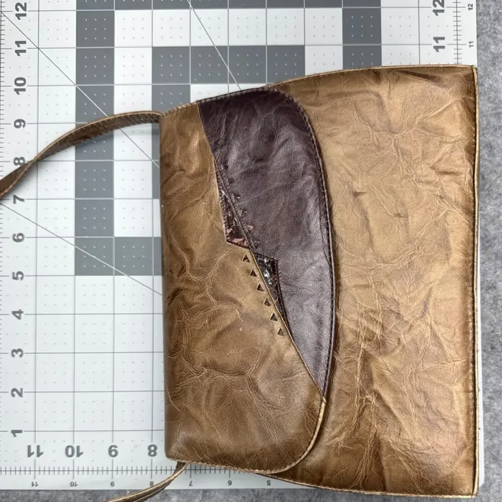 Margaret Gerrold Vintage Golden Brown Leather Western Shoulder Bag Purse